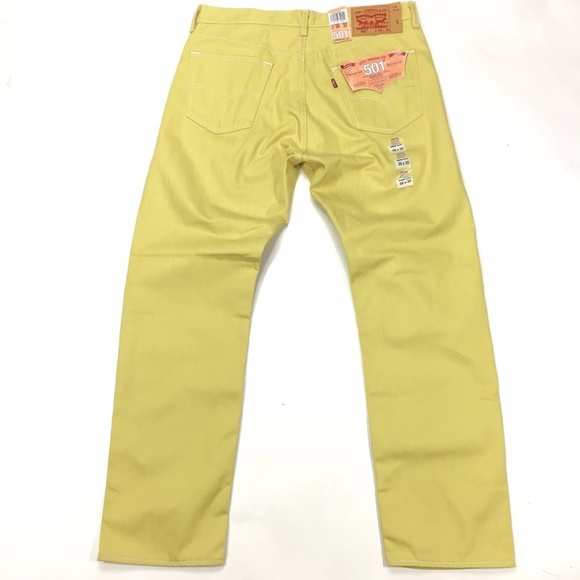 mens yellow levi jeans